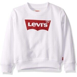 Mens Levis White Red Logo Pullover Sweatshirt Sz L